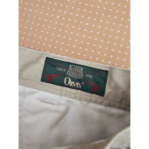 Vintage Orvis Pants Tan Cotton Men's Size 34x29 Open Back Pockets - Picture 8 of 13